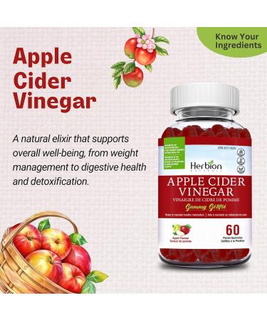 Herbion Naturals Apple Cider Vinegar Gummies with Folic Acid Pomegranate Beetroot & Vitamin B12 - 60 Pectin Gummies for Good Health & Metabolism - Apple Flavor - Buy Online on GoSupps.com