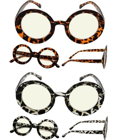 LUR Blue Light Blocking Reading Glasses for Women - 4 Pack Round Computer Readers +3.00 | Stylish & Comfortable Mix Colors - Buy Online on GoSupps.com