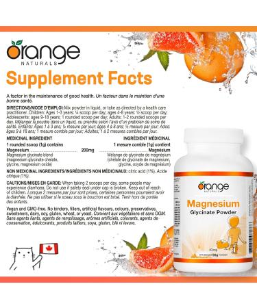Orange Naturals - Magnesium Glycinate Powder 200mg 90g - Magnesium Bisglycinate Supplements for Men and Women - Relaxation Sleep Support Pressure Relief Healthy Bones Healthy Teeth & Muscle Function 90 g (Pack of 1) 200 mg - Buy Online on GoSupps.com