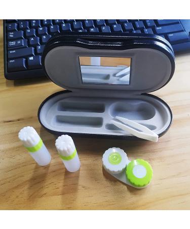 MUDOR 2 in 1 Contact Lens Case & Glasses Travel Kit - Dual Sided with Remover Tool and Tweezers - Black - Buy Online on GoSupps.com