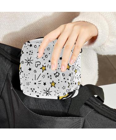 Stylish Women's Napkin Storage Bag - Portable Menstrual Cup & Bandages Holder | Spring & Summer Mood Stars & Hearts - Buy Online on GoSupps.com