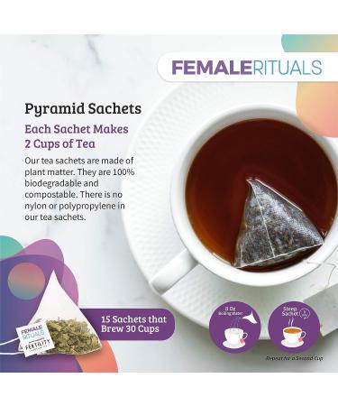 Female Rituals Organic Peppermint Fertility Tea - 30 Cups/15 Sachets - Herbal Blend for Female Fertility Boost - Sweet Mint Flavor - Buy Online on GoSupps.com