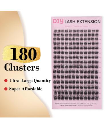 Buy Cluster Eyelash Extensions - 180 PCS Wispy DIY Individual Lashes with Super Thin Band - Soft Mink False Eyelashes Mixed Tray (C-8-16mix) for Stunning Lashes - Buy Online on GoSupps.com