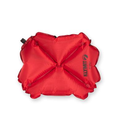 Klymit Pillow X Travel Pillow, Lightweight Inflatable Hybrid Airplane, Backpacking, Hammock, and Camping Pillow Red Pillow