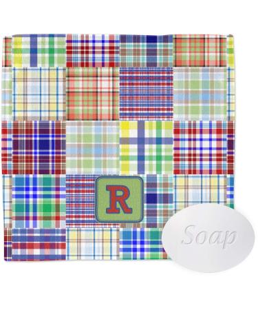 YouCustomizeIt Personalized Blue Madras Plaid Print Washcloth