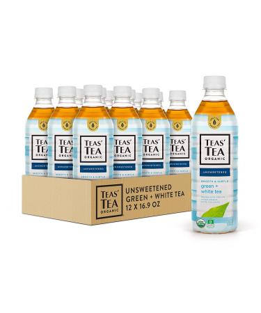 Organic Unsweetened Green & White Tea - 12 Pack, 0 Calories, Sugar Free - 16.9 Oz Bottles - Buy Online on GoSupps.com