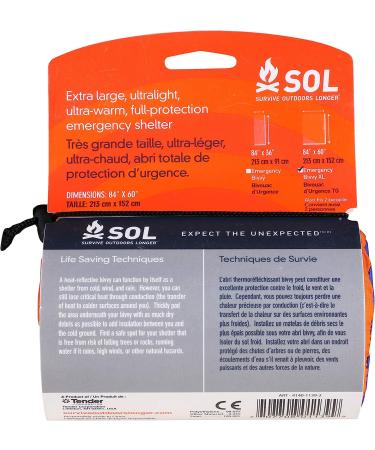 S.O.L. 90% Reflective 2-Person XL Emergency Bivvy - Buy Online on GoSupps.com