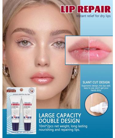  LYSdefeu Lip Repair Gel-2 Moisturizing Lip Balm Fragrance Free for Day and Night Lip Care Moisturizing Balm Kit for Dry and Chapped Lip Repair 10ml x 2 Pcs - Buy Online on GoSupps.com