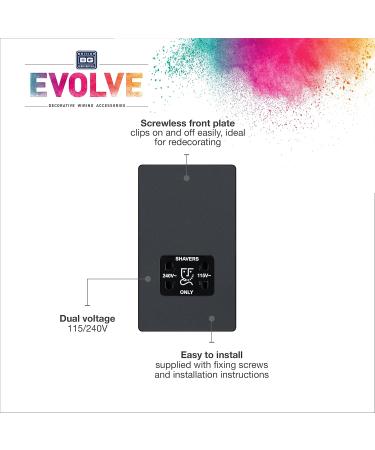 BG Evolve Shaver Socket - Matt Black 115/240V | Buy Internationally - Fast Shipping - Buy Online on GoSupps.com