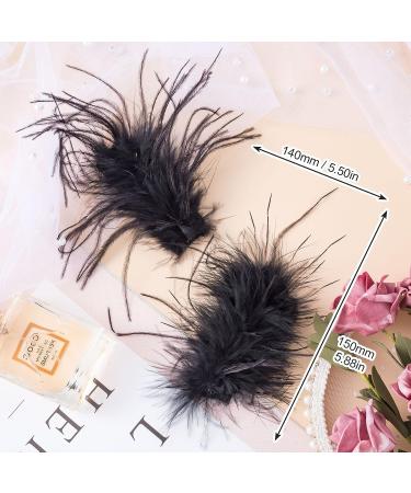 OIIKI 2Pcs Black Ostrich Hair Clip Feather Hairgrip - Retro Hair Jewelry for Women | Perfect for Bride, Party, Festival or Special Occasion - Buy Online on GoSupps.com