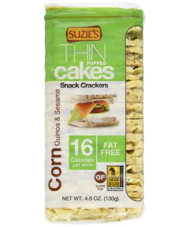 Suzie's Thin Cakes, Corn Quinoa And Sesame, 4.6 Oz (Pack of 3)