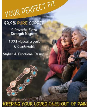 MagVIVACE Copper Bracelet for Women - Arthritis & Joint Pain Relief | Pure Solid Copper Magnetic Therapy Bangle | 3500 Gauss Magnet | Lymph Detox | Copper Jewelry - Buy Online on GoSupps.com