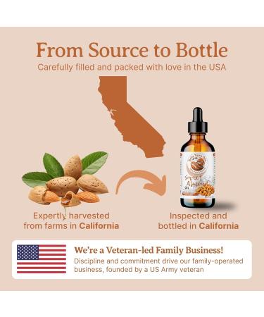 Organic Sweet Almond Oil 4oz - Bella Terra Oils | Pure Cold-Pressed Vitamin E Rich - Luxurious Skin Care - Buy Online on GoSupps.com