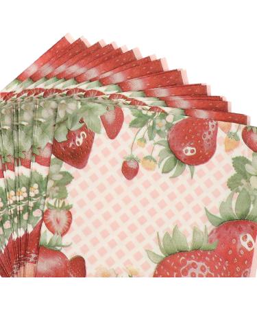 Ipetboom Strawberry Napkins: 20 Sheets Disposable Summer Fruit Napkin Strawberries Theme Birthday Party Decoration Berry First Birthday Party Supplies for Boys Girls Baby Shower Wedding - Buy Online on GoSupps.com