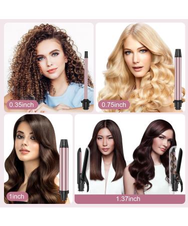4 in 1 Curling Iron Set - Interchangeable Ceramic Curling Wands & Flat Iron Hair Straightener with Comb Protective Glove & Clips | International Shipping Available - Buy Online on GoSupps.com