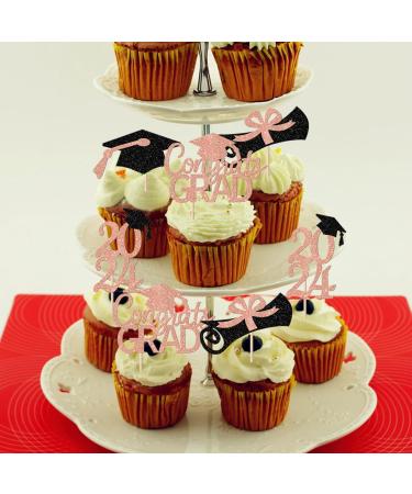 Rsstarxi 36 Pack 2024 Graduation Cupcake Toppers 2024 Graduation Party Decorations Glitter Class of 2024 Congrats Grad Diploma Cap Cupcake Picks for 2024 Graduation Party Cake Decorations Rose Gold - Buy Online on GoSupps.com