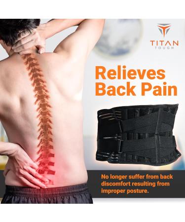 Back Brace for Men & Women - Adjustable Lumbar Support for Lower Back Pain Relief Posture Corrector Sciatica & Scoliosis - XXL Size - Buy Online on GoSupps.com