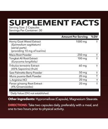 HAVASU NUTRITION Horny Goat Weed Capsules for Men & Women (30 Servings) & Saw Palmetto 500mg L-Arginine 500mg Complex (30 Servings) - Buy Online on GoSupps.com