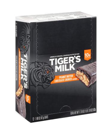 Tiger's Milk Peanut Butter Chocolate Crunch Protein Bar - 12 Bars