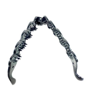 2 Pack Banana Hair Clips - Black & Brown Twisted Hair Combs for Women - Stylish Fish Grip Accessories - Buy Online on GoSupps.com