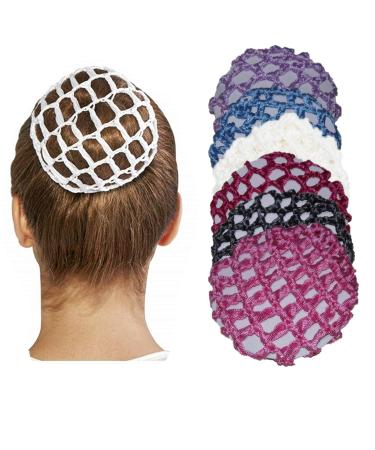 Youu 6 pieces Dutt Network Hair Network Bun Hairstyle Aid Fabric Knot Network For Gymnastics Rhythmic Sport Gymnastics Ballet Riding Figure Charge Dance Knot Network - Buy Online on GoSupps.com