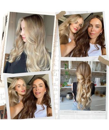 Ugrace Real Hair Extensions with Invisible Fishing Cord 14 Inch Balayage Highlights in Light Brown Ash Brown & Hydrogen Blonde 70g Smooth Hair for Women - Buy Online on GoSupps.com