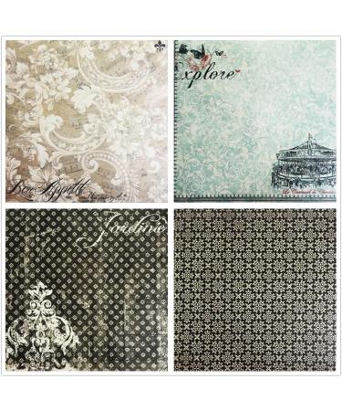 DESEACO 12x12 Vintage Scrapbook Paper Pad - 27 Sheets, Classic Origami & Card Making, Alphabet/Photo Frame Album, Handmade Decorative Die Cuts, Black Assortment - Buy Online on GoSupps.com