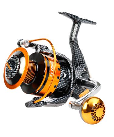 Burning Shark Fishing Reels- 12+1 BB, Light and Smooth Spinning Reels, Powerful Carbon Fiber Drag, Saltwater and Freshwater Fishing TT1000