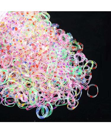 2000 pcs Mini Colorful Elastic Hair Bands  Rubber Hair Bands Kids Elastics No Damage Colored Fashion Girls Hair Ties Small Size