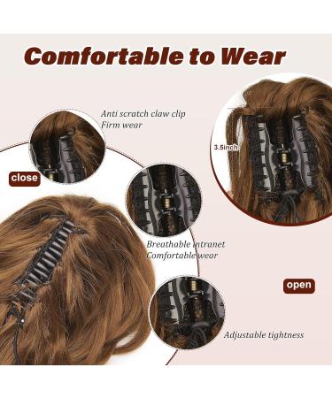Dcbaboo Short Ponytail Extension Curly 12inch Claw Clip in Ponytail Hair Extensions Long Wavy Synthetic Pony tails Natural Wave One Piece Hairpiece Fake Ponytail for Women Light Auburn 12 inch 110g Light Auburn - Buy Online on GoSupps.com