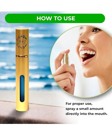 B & E Peppermint Breath Spray for Bad Breath - 0.34 oz Mint Mouth Freshener Spray - Compact Oral Care Spray for Dry Mouth - Gold Bottle - Buy Online on GoSupps.com