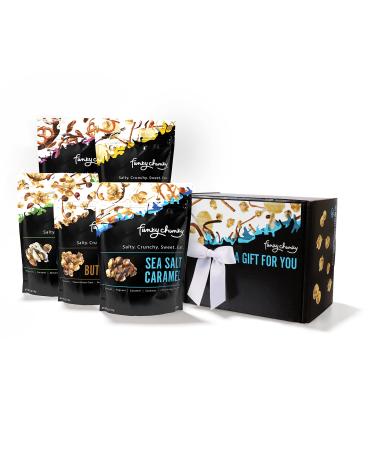 Funky Chunky Gourmet Popcorn Sampler Variety Pack with all 5 flavors: Sea Salt Caramel, Nutty Choco Pop, Peanut Butter Cup, Chip Zel Pop, and Chocolate Pretzel, 2 oz (5 Bags) 2 Ounce (Pack of 5)