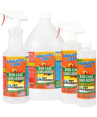 Absolutely Clean Bird Cage Cleaner & Deodorizer - 16 Fl Oz (Pack of 2) - Made in the USA - Buy Online on GoSupps.com