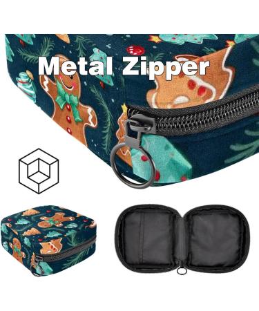 Muoooum Santa Claus Sanitary Napkin Storage Bag - Portable Menstrual Cup Case for Teens & Women | Zipper Closure | 4.7x6.6x6.6 in - Buy Online on GoSupps.com