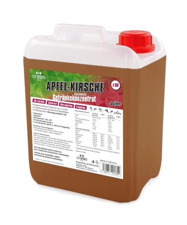 C.P.Sports Sugar-Free Beverage Syrup - Apple Cherry 5L Concentrate with Vitamins for Sports Drinks | Includes Pump Dispenser - Buy Online on GoSupps.com