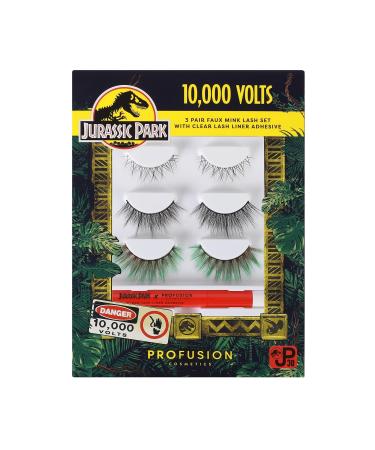 Shop Profusion Cosmetics Jurassic Park 10 000 Volts Faux Mink Lash Set - Reusable Strip Lashes with Super Slim Band & Real Lash Extension Fibers - Buy Online on GoSupps.com