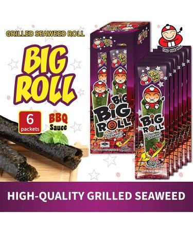 Tao Kae Noi BBQ Grilled Seaweed Snacks | Healthy Nori Rolls for Kids & Adults | 6 Pack 3g Bags - Buy Online on GoSupps.com