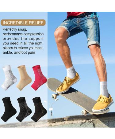 Geyoga Compression Foot Sleeves for Foot and Heel Pain Relief - 7 Pairs, Arch Support, Men & Women (Size L & XL) - Buy Online on GoSupps.com