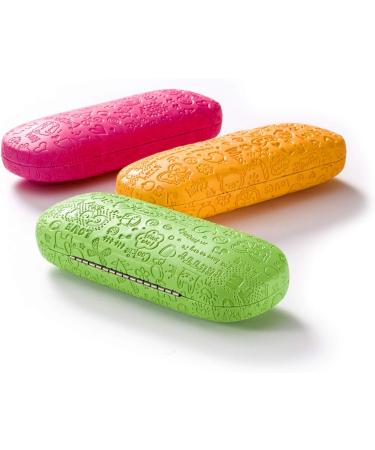Buy FEFI Children's Glasses Case - Hard Case with Embossed Design & Microfiber Cloth - Yellow | International Shipping Available - Buy Online on GoSupps.com