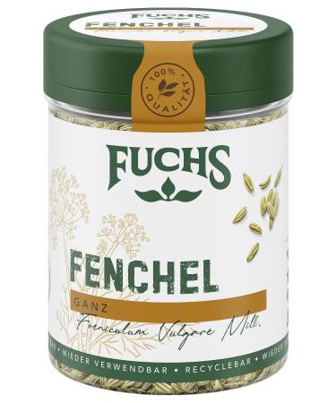 Fuchs spice - fennel completely - sweet -spicy aroma for fruit salads OAT -MEAS or CURRS - Natural ingredients - 45 g in reusable recyclable can