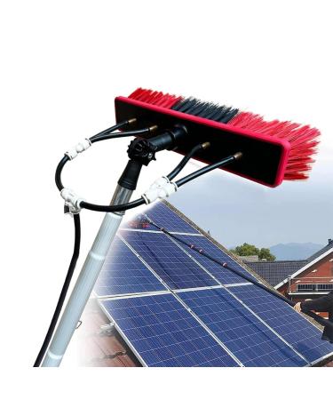 Window Cleaning Pole Water Fed Telescopic Brush Extendable Cleaner Conservatory Roof Suitable for Photovoltaic Panel Cleaning Trucks-12m/ 40ft Roof Cleaning Tools Window Cleaner Kit 35cm Brush Head 5M/17FT
