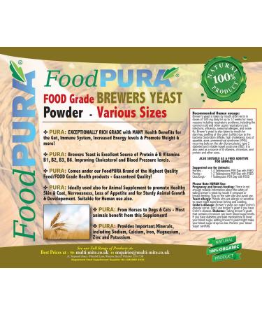 Food PURA Brewers Yeast Powder 1KG - use with Horses Ponies Vitamin B E & H for Pets and Animals - For Healthy Skin and Coats - also Human FOOD Grade! - Buy Online on GoSupps.com