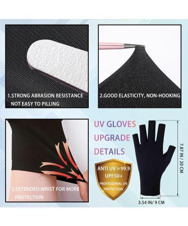  CGBOOM UV Nail Gloves - Protective gloves for gel manicures fingerless protect hands from UV lamps skin care - Buy Online on GoSupps.com