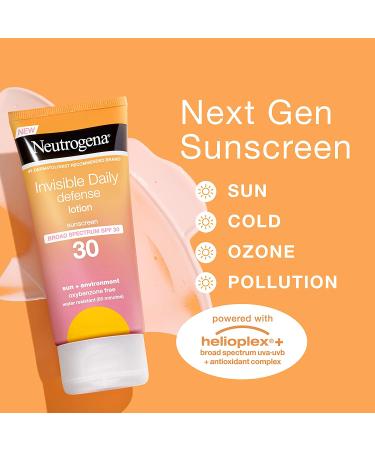 Neutrogena Invisible Daily Defense Sunscreen Lotion SPF 30 - 3 fl oz (88 ml) | Best UV Protection - Buy Online on GoSupps.com