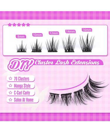 ALPHONSE Lash Clusters 70 Pcs Natural Look Eyelash Extension Pack 8-16MM Mixed Length Individual Wispy DIY Lashes - Style D - Buy Online on GoSupps.com