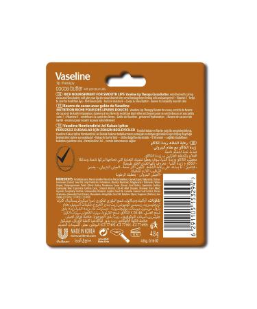 Vaseline Lip Therapy Cocoa Butter Lip Balm 4.8g - Nourishing Hydration for Soft Lips | International Shipping Available - Buy Online on GoSupps.com