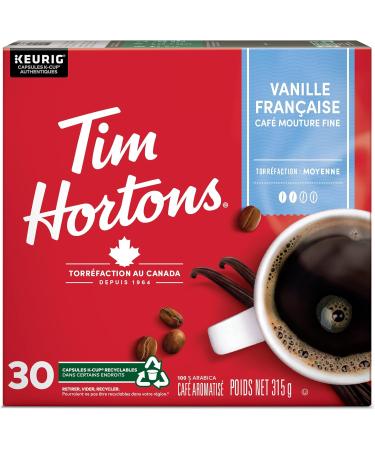 Tim Hortons French Vanilla Coffee Keurig K-Cup Pods Flavoured Medium Roast 30 Count (Imported from Canada) COFFEE French Vanilla 1 count (Pack of 30) - Buy Online on GoSupps.com