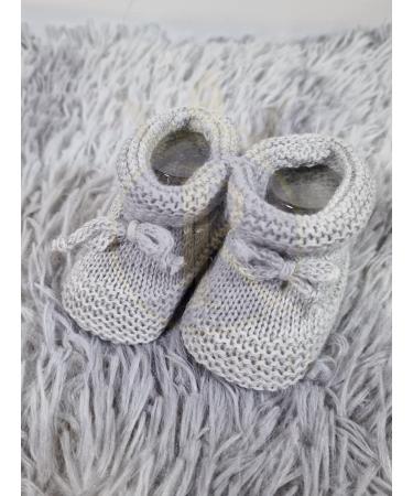 Royal Icon Baby Booties 0-3 Months - Warm & Safe Baby Slippers - Knitted Bow Baby Boots - Grey Ri359 - Buy Online on GoSupps.com