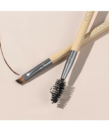 Ecotools Eyebrow Brush Duo - Tame Sculpt & Fill Brows | Eco-Friendly Cruelty-Free Vegan | Dual-Ended Spoolie & Angled Brush - Buy Online on GoSupps.com