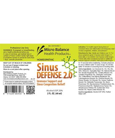 Sinus Defense 2.0 Homeopathic Sublingual Spray - Natural Immune Support for Sinusitis Co-Infections | 2 fl oz - Buy Online on GoSupps.com